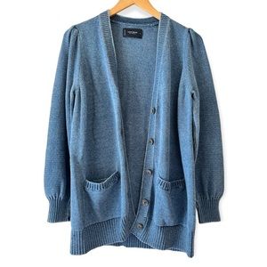Lucky Brand Blue Button-Down Sweater Knit Cardigan